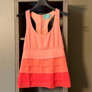 Ruffled sleeveless blouse
